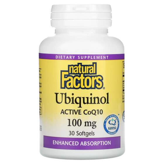 БАД коэнзим Q10 Natural Factors Ubiquinol, 200 мг, 30 гелевых капсул