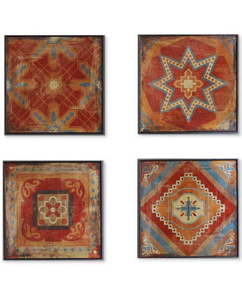 Madison Park Moroccan Tile 4-Pc. Gel-Coated Deco Box Print Set