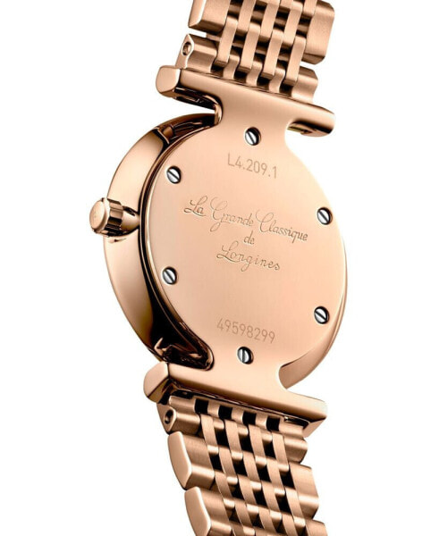 Women's Swiss La Grande Classique de Longines Diamond (1/20 ct. t.w.) Rose Gold PVD Bracelet Watch 24mm