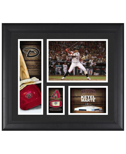 Ketel Marte Arizona Diamondbacks Framed 15" x 17" Player Collage with a Piece of Game-Used Ball
