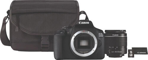 Canon EOS 2000D + 18-55mm f/3.5-5.6 DC III + Bag + 16GB Memory Card