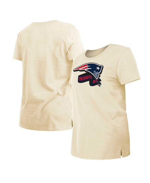 Women's Cream New England Patriots Chrome Sideline T-shirt
