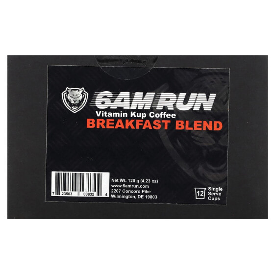 Vitamin Kup Coffee, Breakfast Blend, Decaf, 12 Single Serve Cups, 4.23 oz (120 g)
