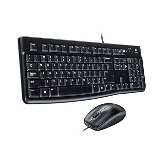 Оптические клавиатура и мышь Logitech Desktop MK120 Чёрный Qwerty US