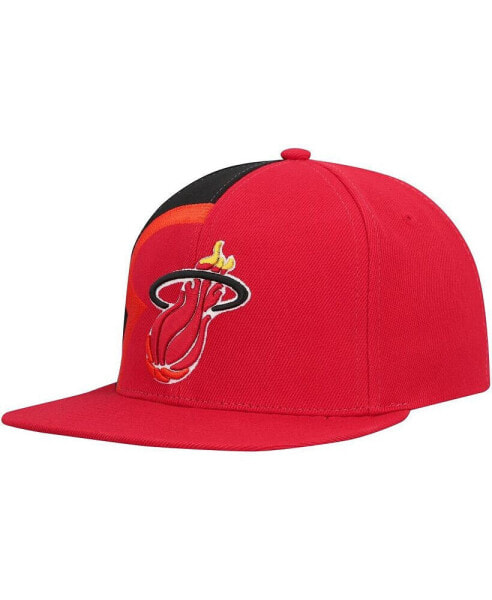 Men's Red Miami Heat Hardwood Classics Retroline Snapback Hat