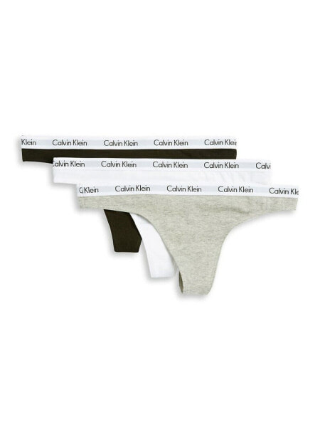 Calvin Klein Women's 237713 Carousel 3-Pack Thong Underwear Size S