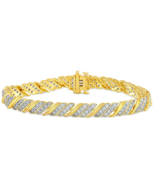 Diamond Diagonal Row Link Bracelet (3 ct. t.w.) in 10k Gold