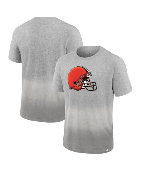 Men's Heathered Gray, Gray Cleveland Browns Team Ombre T-shirt