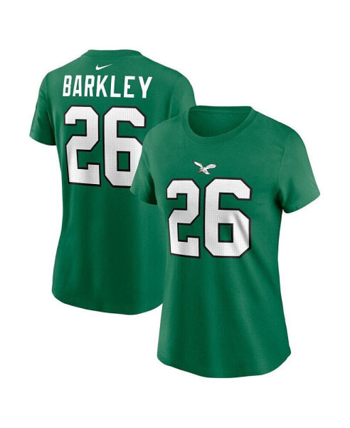 Women's Saquon Barkley Kelly Green Philadelphia Eagles Player Name Number T-Shirt