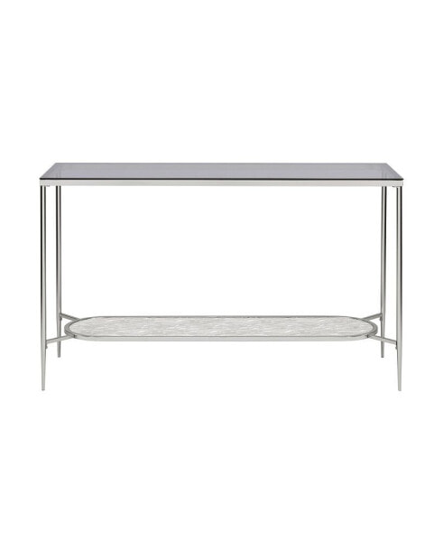 Adelrik Sofa Table in Glass & Chrome Finish