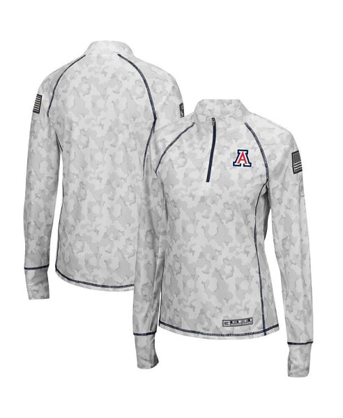 Women's Camo Arizona Wildcats OHT Military-Inspired Appreciation Officer Arctic Lightweight Quarter-Zip Top