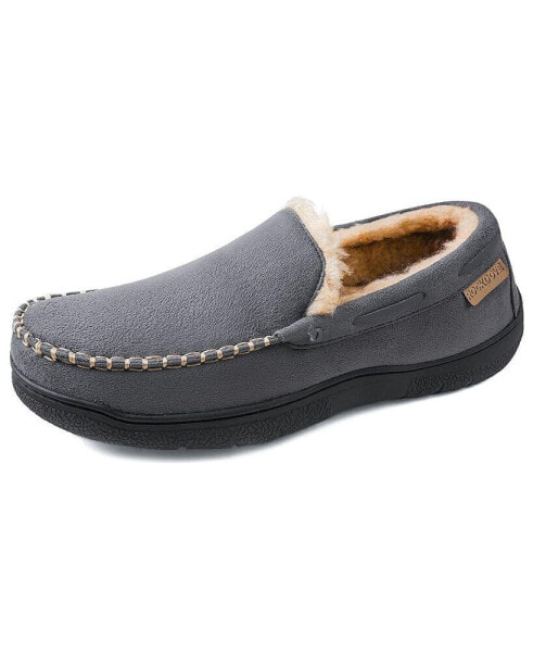 Rock Dove Men's Carter Wool Lined Micro suede Moccasin Slipper