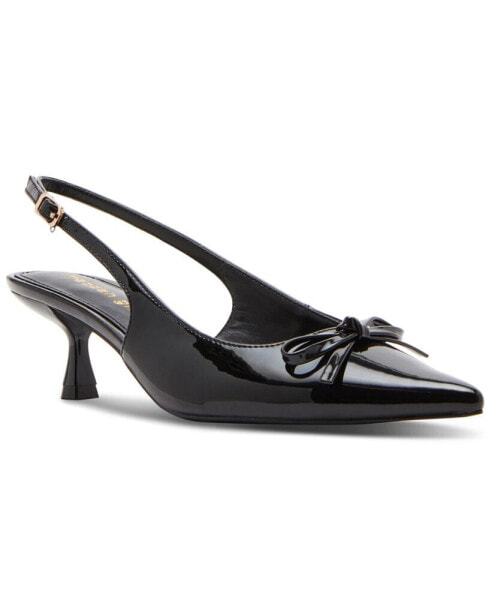 Vogue Bow Slingback Kitten-Heel Pumps