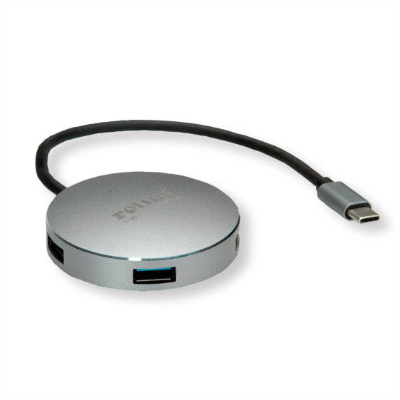 ROLINE 14.02.5036 - USB 3.2 Gen 1 (3.1 Gen 1) Type-C - USB 3.0 (3.1 Gen 1) Type-C - 5000 Mbit/s - Black,Stainless steel - Aluminium - 60 mm