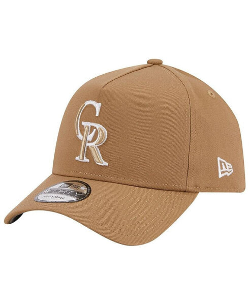 Men's Khaki Colorado Rockies A-Frame 9FORTY Adjustable Hat