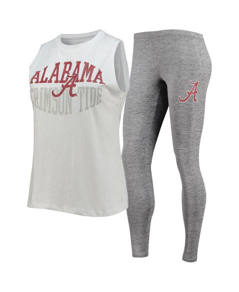 Women's Charcoal and White Alabama Crimson Tide Tank Top and Leggings Sleep Set