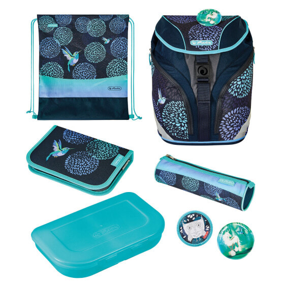 Herlitz SoftLight Plus Bloomy Birds - Pencil pouch - Sport bag - Lunch box - Pencil case - School bag - Girl - Grade & elementary school - Backpack - 16 L - Side pocket