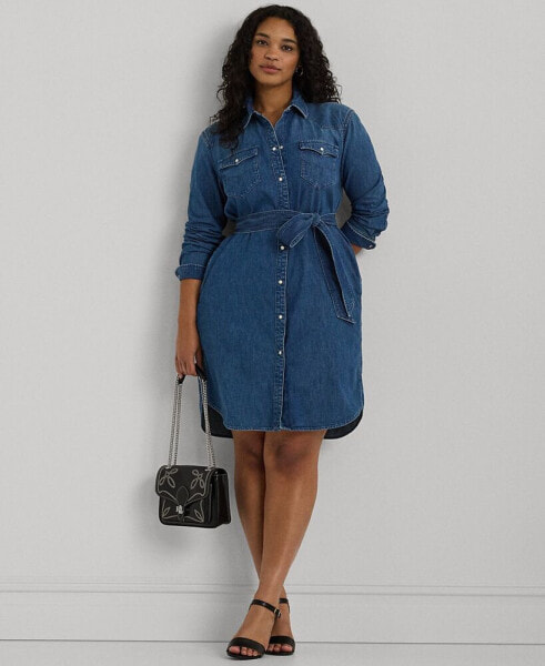 Plus Size Denim Shirtdress