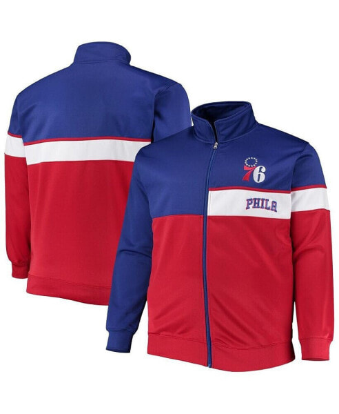 Куртка мужская профиль Royal "Филадельфия 76ерс" с крупным рисунком, красная