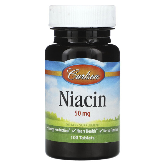 Витаминный препарат Carlson Ниацин, 50 мг, 100 таблеток