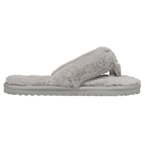 Puma Fluff Flip Flop Womens Silver Casual Slippers 385349-04