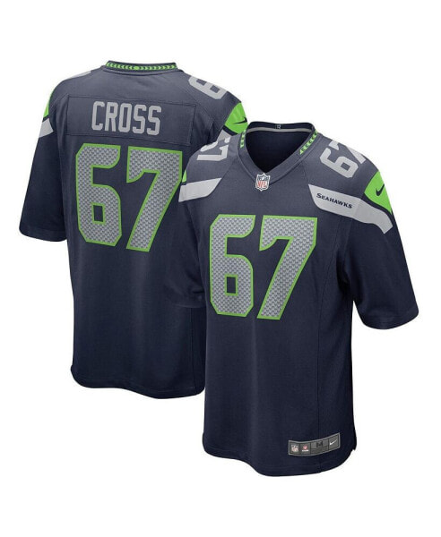 Men's Charles Cross College Navy Seattle Seahawks 2022 NFL Draft First Round Pick Game Jersey