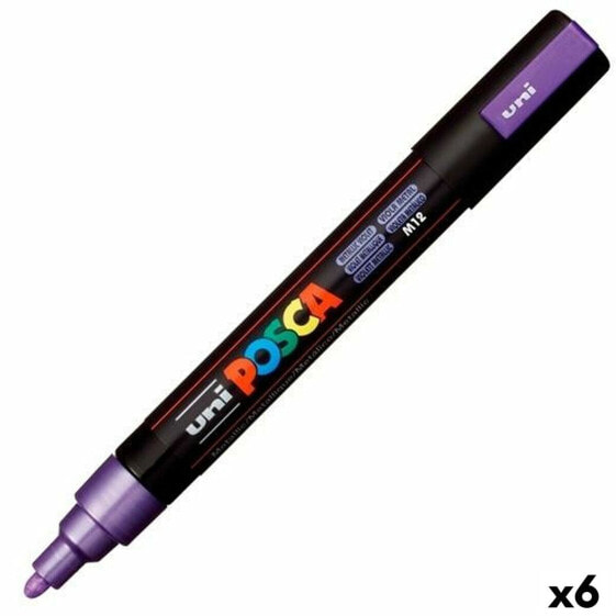 Фломастер POSCA PC-5M Фиолетовый (6 штук)