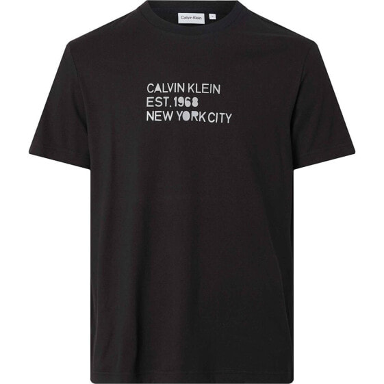 CALVIN KLEIN Mixed Print Stencil Logo short sleeve T-shirt