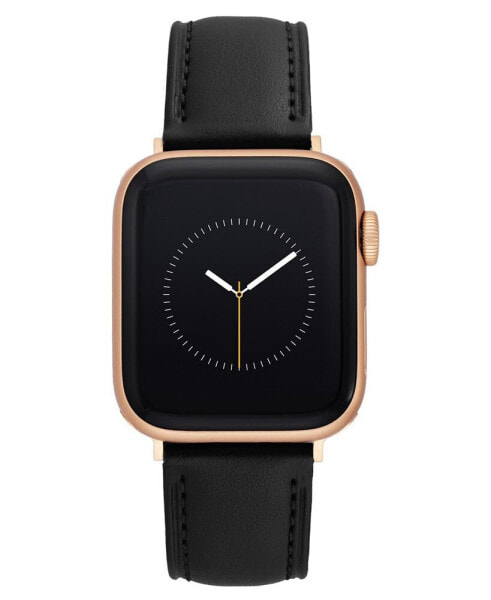 Ремешок для часов Anne Klein 42/44/45mm в черной раскладке Apple Peel с адаптерами из розового золота