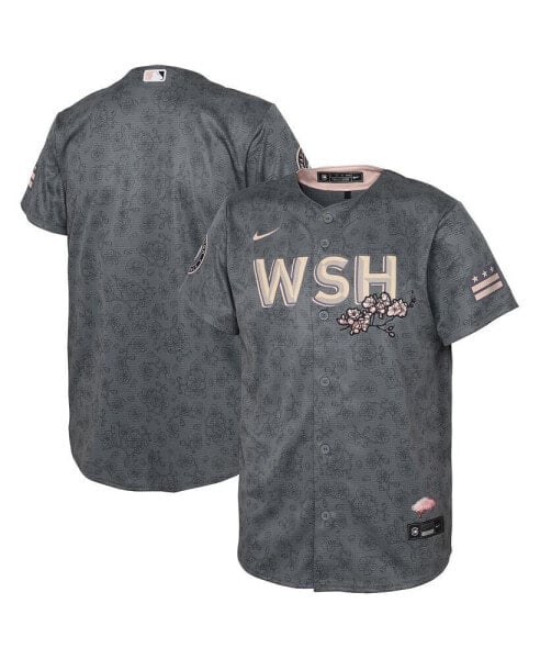 Toddler Boys and Girls Gray Washington Nationals City Connect Replica Jersey