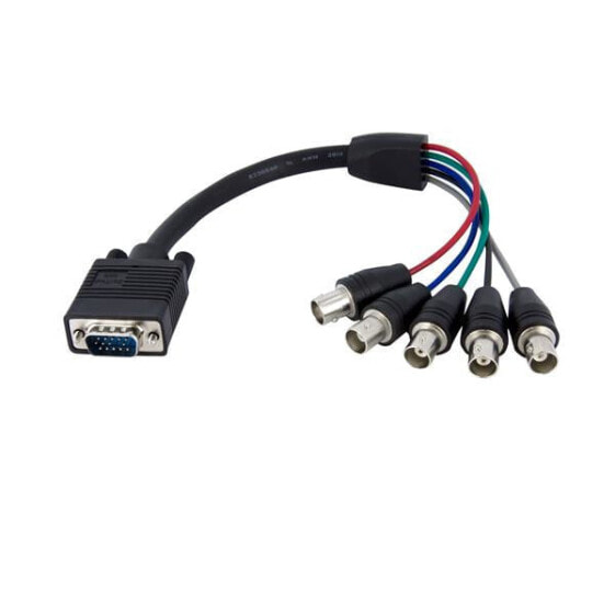 1 ft Coax HD15 VGA to 5 BNC RGBHV Monitor Cable - M/F - 0.3 m - VGA (D-Sub) - 5 x BNC - Male - Female - Straight