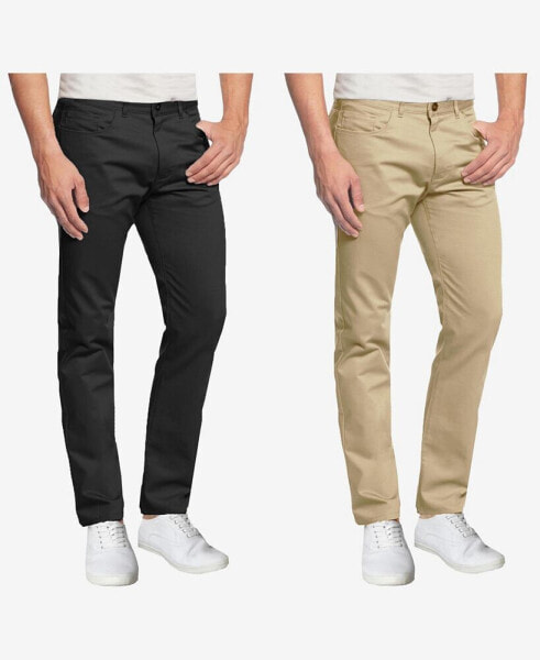 Men's 5-Pocket Ultra-Stretch Skinny Fit Chino Pants, Pack of 2