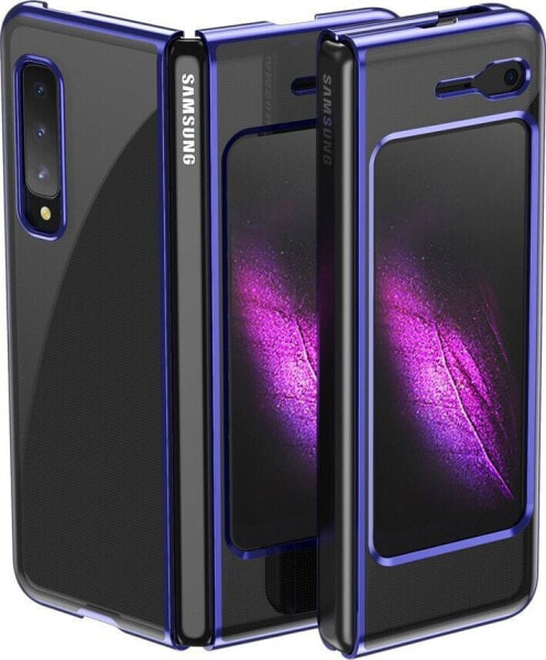 Hurtel Plating Case hard case pokrowiec etui z metaliczną ramką Samsung Galaxy Fold niebieski