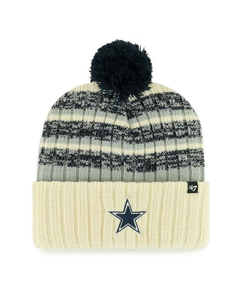 Men's Cream Dallas Cowboys Tavern Cuffed Knit Hat with Pom