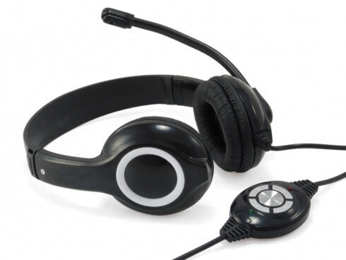 Игровая гарнитура Conceptronic USB - Headset наушники для звонков и музыки, черно-красные, бинавльная, кнопка