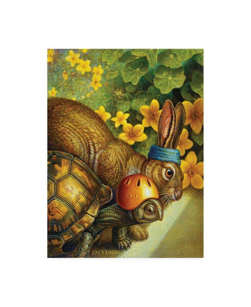 Dan Craig Tortoise and Hare Canvas Art - 15.5" x 21"