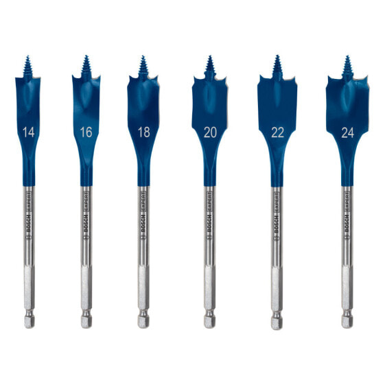 Bosch EXPERT SelfCut Speed Flachfräsbohrer-Set, 14/16/18/20/22/24 mm, 6 Stück