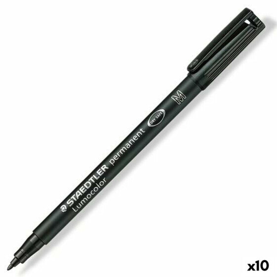 Фломастер постоянный Staedtler Lumocolor 317-9 Чёрный 10 штук