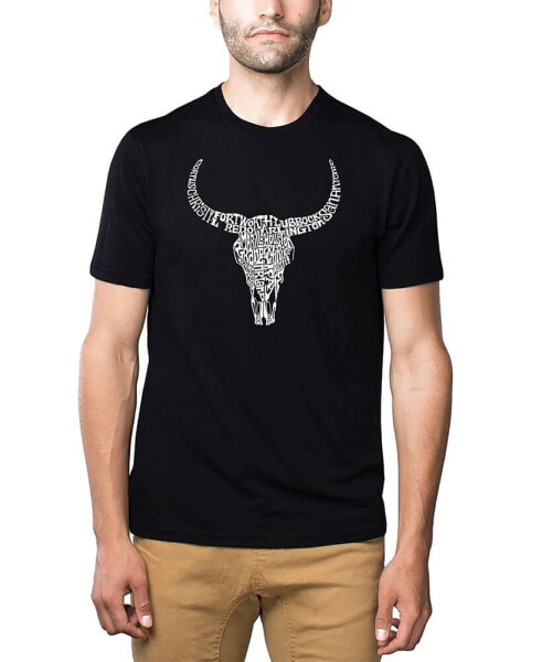 Men's Premium Word Art T-Shirt - Texas Skull