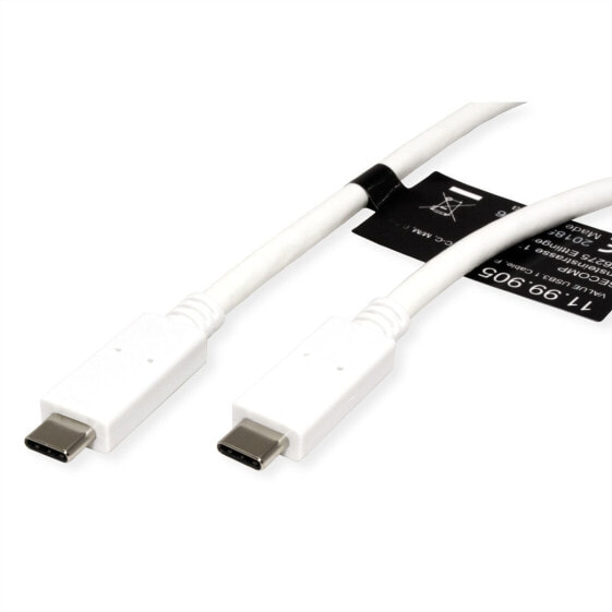 VALUE 11.99.9052 - 0.5 m - USB C - USB C - USB 3.2 Gen 2 (3.1 Gen 2) - 10000 Mbit/s - White