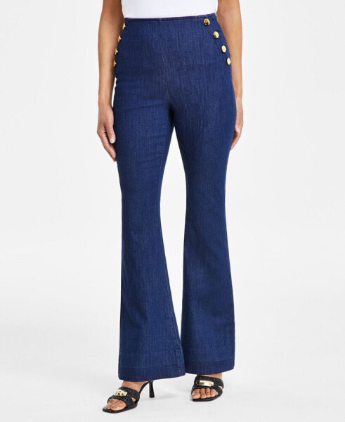 Women's Button-Trim High-Rise Jeans, Created for Macy's