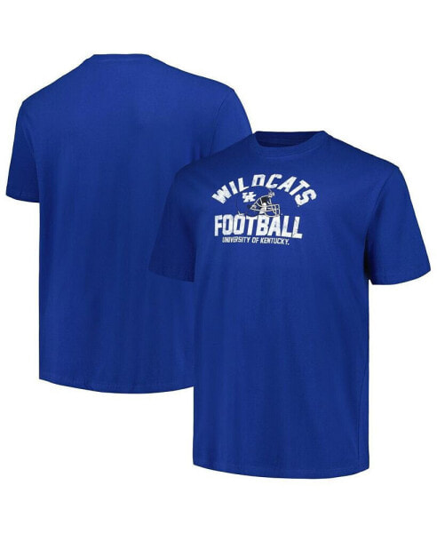 Men's Royal Distressed Kentucky Wildcats Big and Tall Football Helmet T-shirt