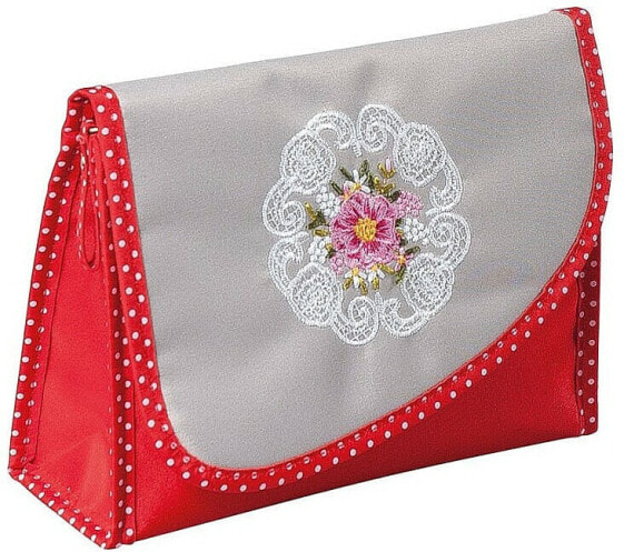 Kosmetiktasche Mandala 98130 grau-rot