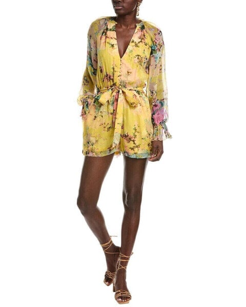 Hemant & Nandita Belted Romper Women's Yellow S