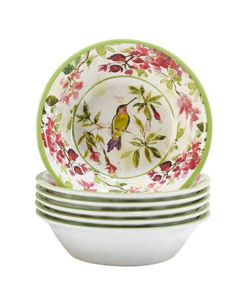 Hummingbirds Set of 6 All Purpose Bowl 7.5" x 2", Service For 6