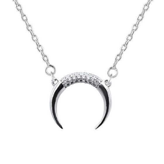 Minimalist silver crescent necklace AGS650 / 47