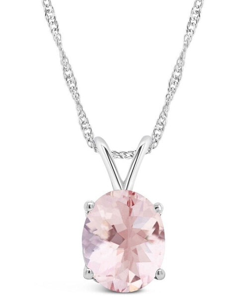 Morganite (2-1/2 ct. t.w.) Pendant Necklace in 14K White Gold