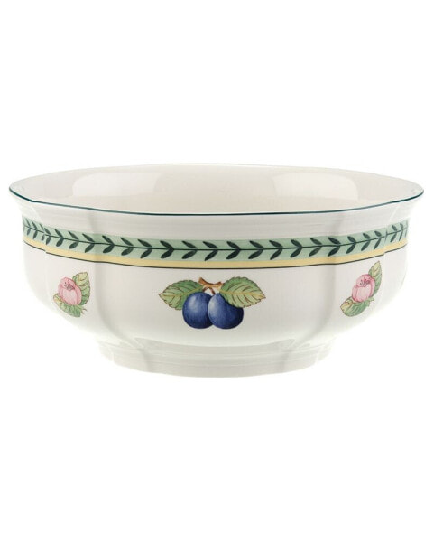 8.25" French Garden Round Vegetable Bowl, Premium Porcelain