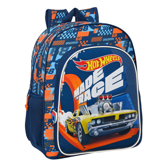 Школьный рюкзак Hot Wheels Speed club Оранжевый Тёмно Синий (32 x 38 x 12 cm)