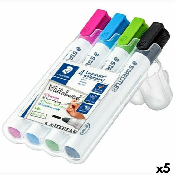 Фломастеры разноцветные STAEDTLER Lumocolor 351 для белой доски (5 штук)